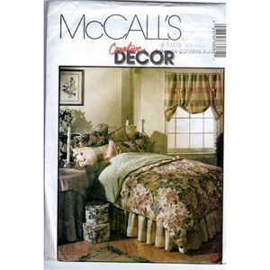 McCalls 8606 Sewing Pattern NEW & UNCUT Creative Decor Bedding Curtains Pillow +